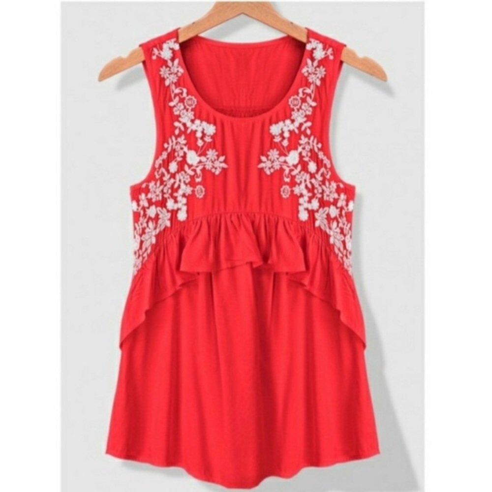 Gorgeous embroidered red tank!